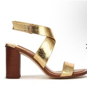 Franco Sarto Olindo Gold Strappy Heel NWOB 6